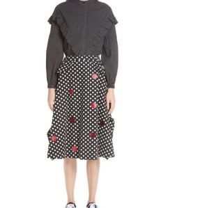 PASKAL Dot Print Ruffled Skirt